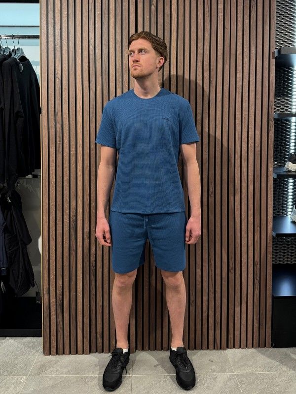Boss - Waffle T-Shirt - Blauw