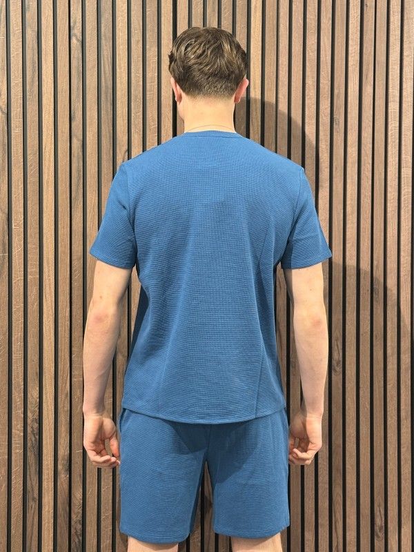 Boss - Waffle T-Shirt - Blauw