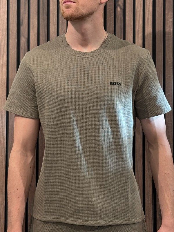 Boss - Waffle T-Shirt - Middelbruin