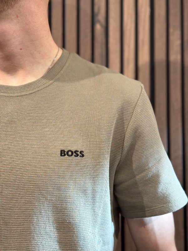 Boss - Waffle T-Shirt - Middelbruin