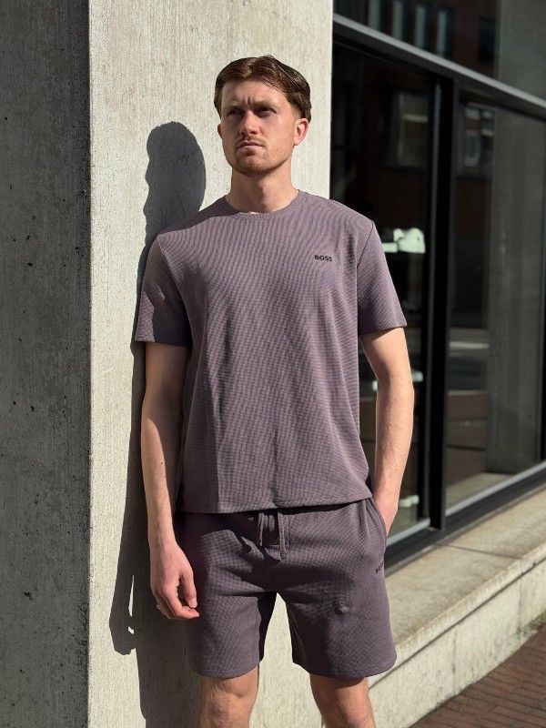 Boss - Waffle T-Shirt - Paars