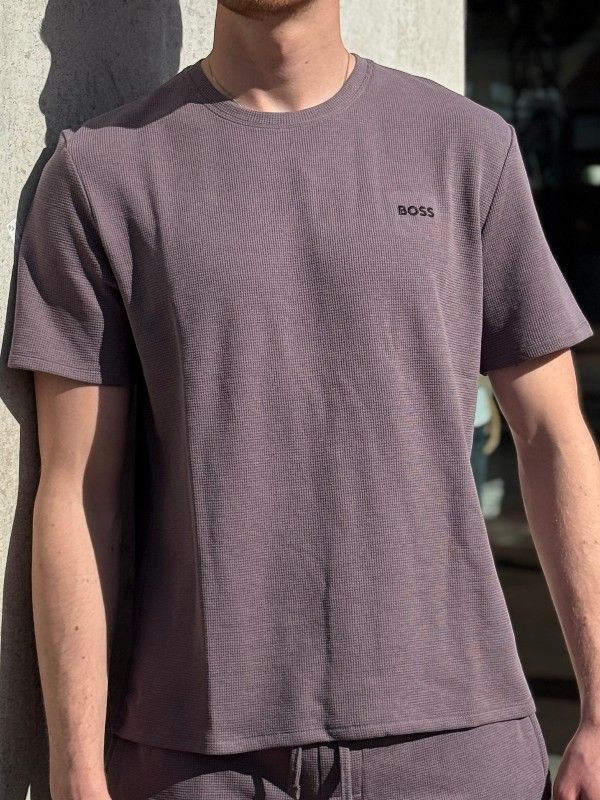 Boss - Waffle T-Shirt - Paars