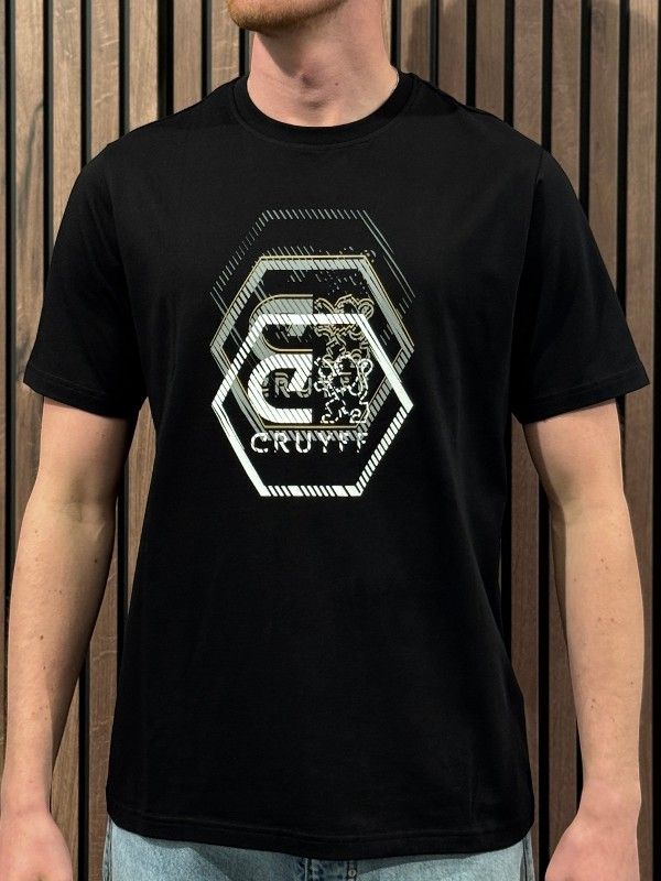 Cruyff Classics - C-Lion Chest Graphic Tee - Zwart