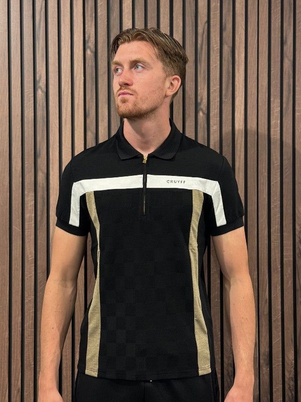 Cruyff Classics - Check Polo - Zwart
