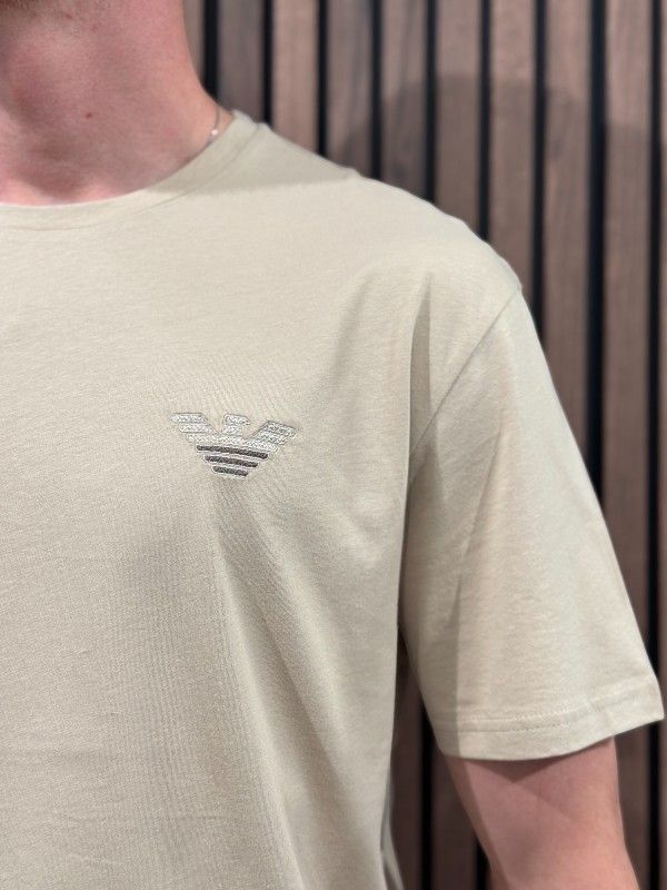 Emporio Armani - Man Jersey T-shirt Beachwear - Beige