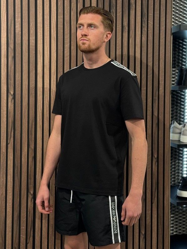Emporio Armani - Man Jersey T-shirt Beachwear - Zwart