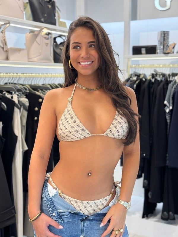 Guess - 4G Rem Padding Bikini Topje - Beige