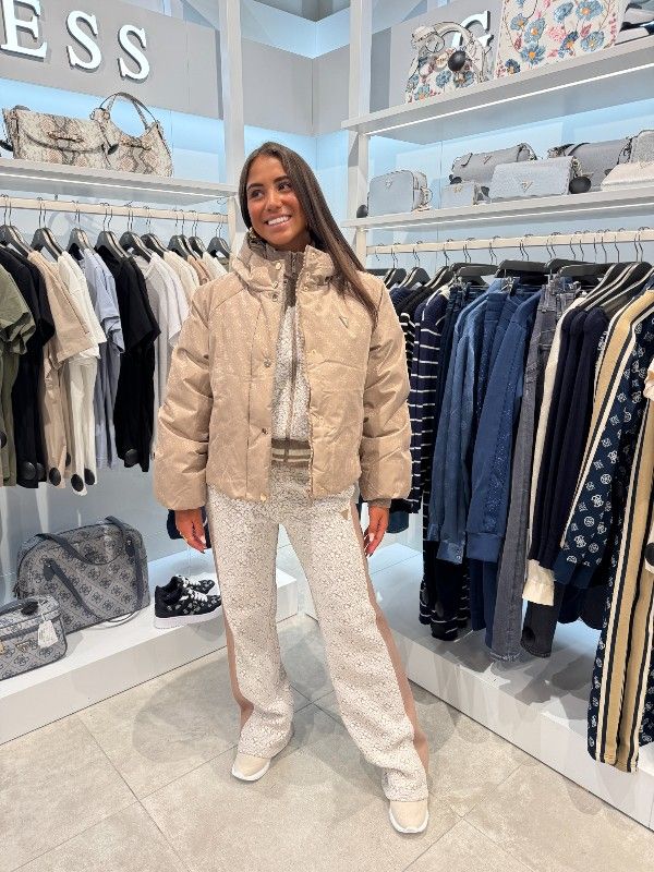 Guess - 4G Rhombus Jacquard Full-Zip - Beige
