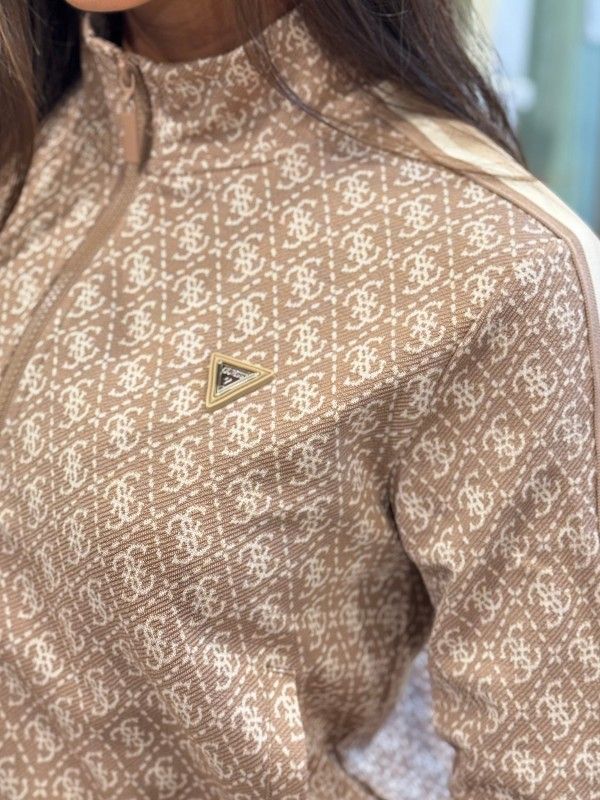 Guess Active - 4G Allover Jacqard Full Zip - Beige