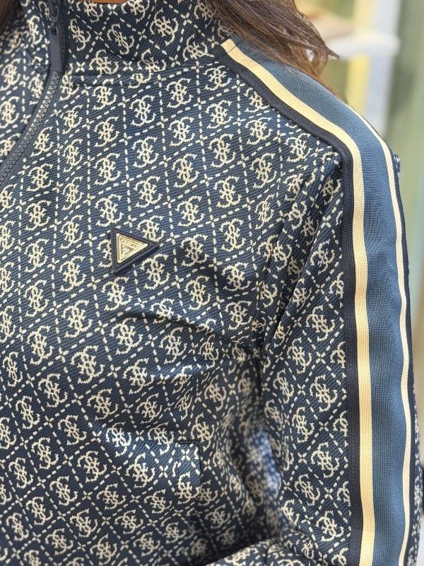 Guess Active - 4G Allover Jacqard Full Zip - Blauw
