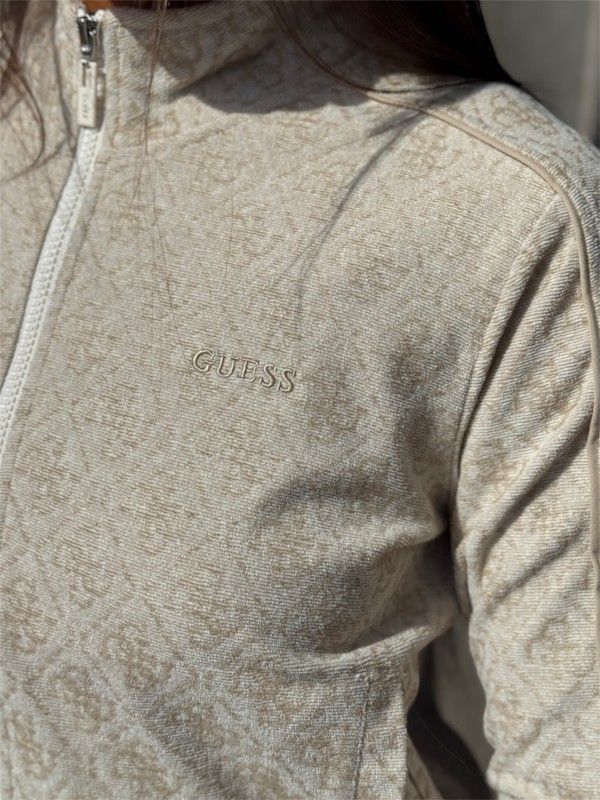 Guess Active - 4G Allover Jacquard High Neck - Beige