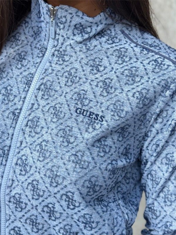 Guess Active - 4G Allover Jacquard High Neck - Blauw