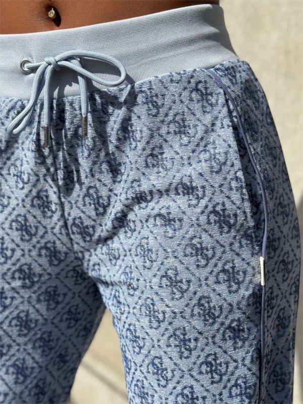 Guess Active - 4G Allover Jacquard Wide Leg P - Blauw