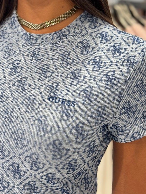Guess Active - 4G Allover Ss Tee - Blauw