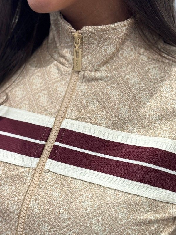 Guess Active - 4G Jacquard Full Zip Sweatshirt - Bruin