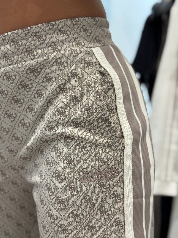 Guess Active - 4G Jacquard Straight Leg Pants - Beige