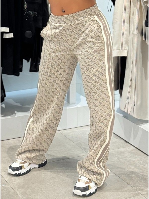 Guess Active - 4G Jacquard Straight Leg Pants - Beige