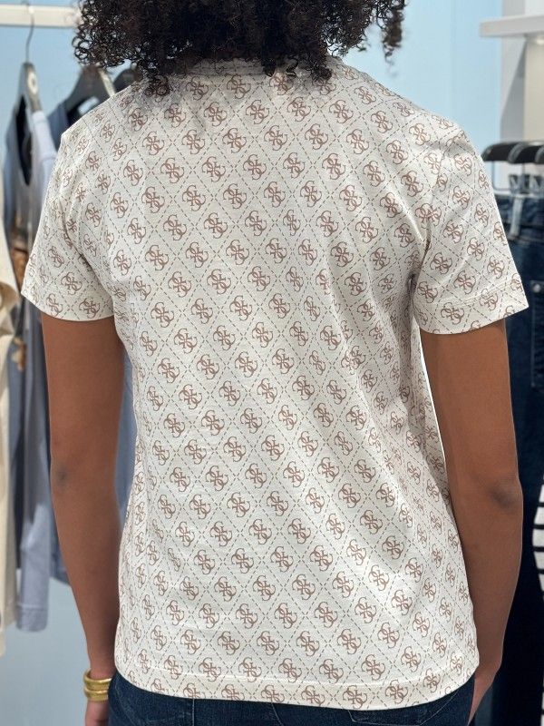 Guess Active - 4G Rhombus Studs Ss T-shirt - Beige