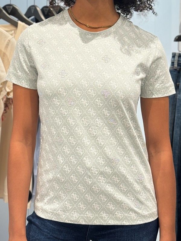 Guess Active - 4G Rhombus Studs Ss T-shirt - Groen