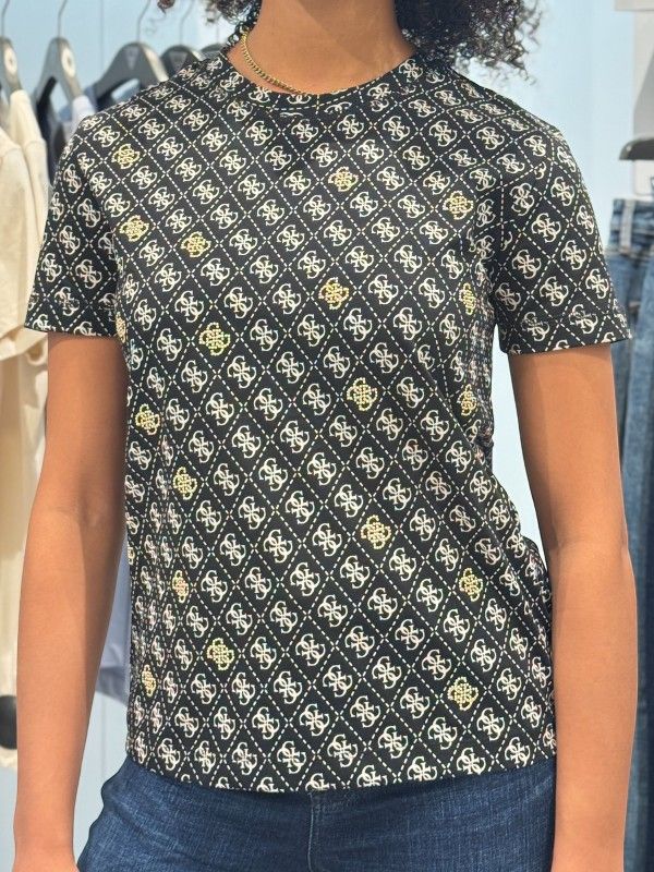 Guess Active - 4G Rhombus Studs Ss T-shirt - Zwart