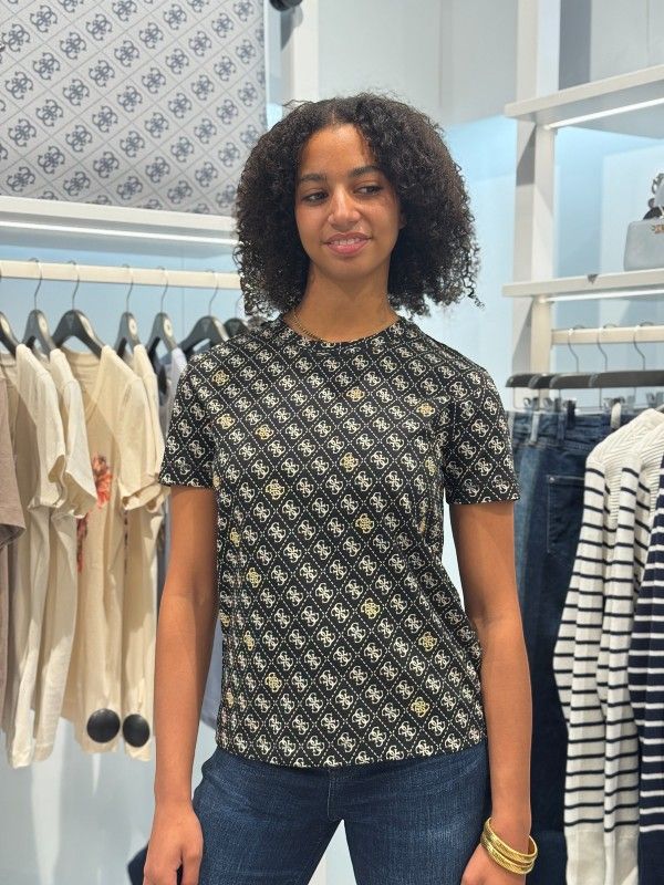 Guess Active - 4G Rhombus Studs Ss T-shirt - Zwart