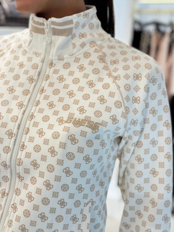 Guess Active - Aggie Full Zip Sweatshirt - Beige