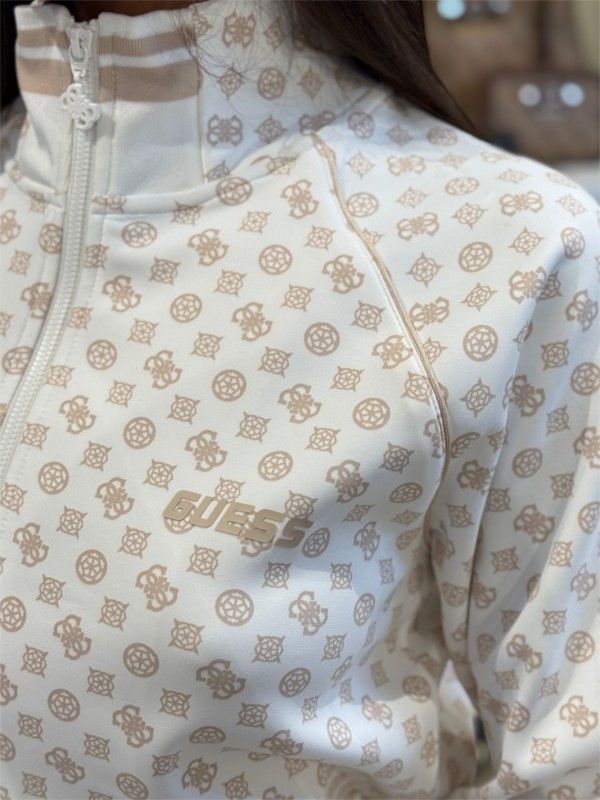 Guess Active - Aggie Full Zip Sweatshirt - Beige