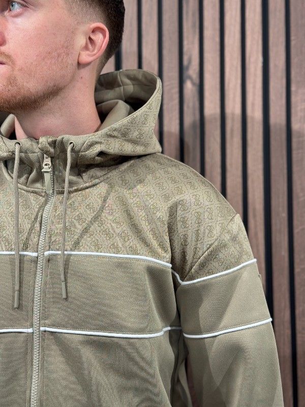 Guess Active - Anoki 4G Zip Hoodie Sweatshirt - Beige