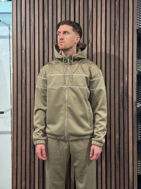 Guess Active - Anoki 4G Zip Hoodie Sweatshirt - Beige