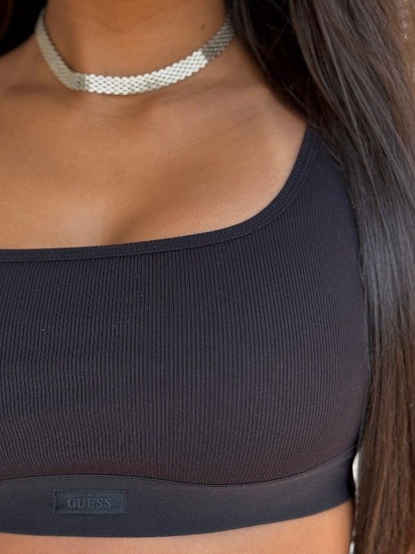 Guess Active - Blossom Rib Bralette - Zwart
