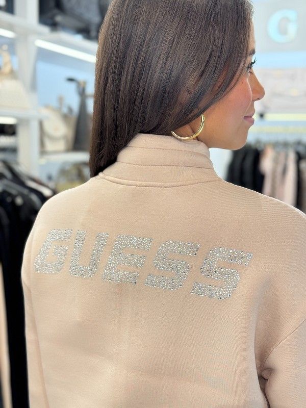Guess Active - Cecilia Scuba Zip Sweatshirt - Beige