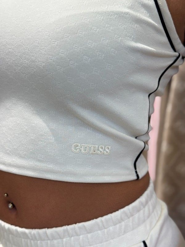Guess Active - Clara Sleeveless Crop Top - Beige