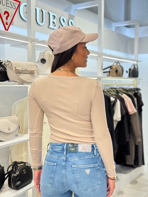 Guess Active - Colette LS Rib Top - Beige