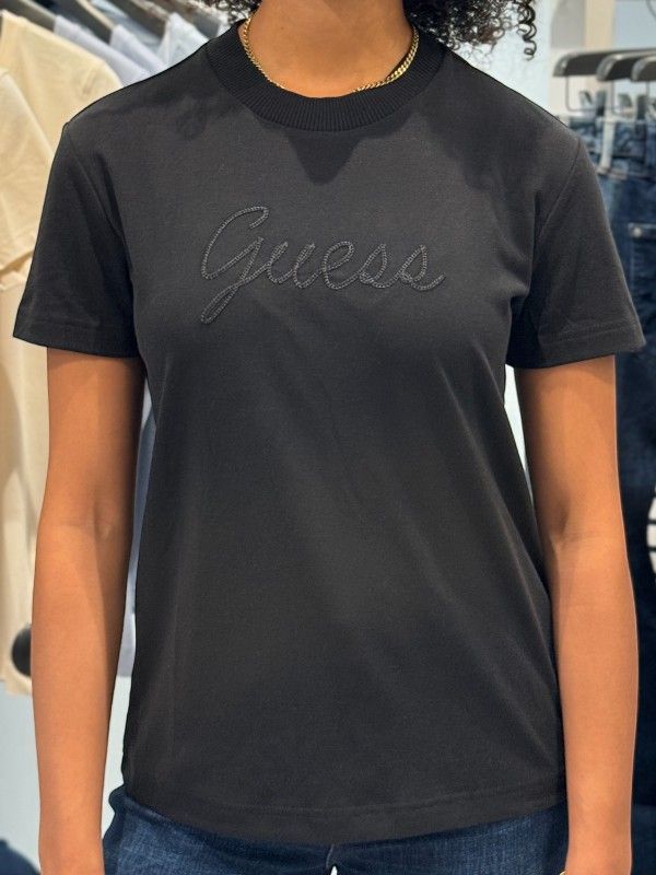Guess Active - Dora Knit-Collar Tee - Zwart