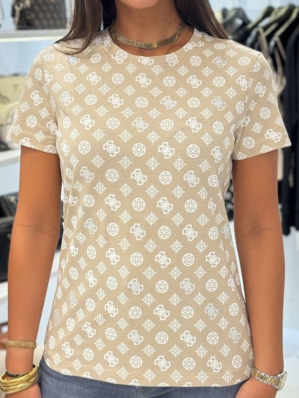 Guess Active - Gloria Peony Ss T-shirt - Beige