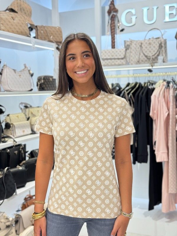 Guess Active - Gloria Peony Ss T-shirt - Beige
