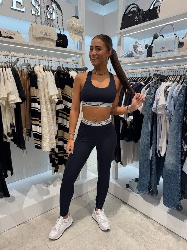 Guess Active - New Aline Leggings 4/4 Eco Str - Blauw