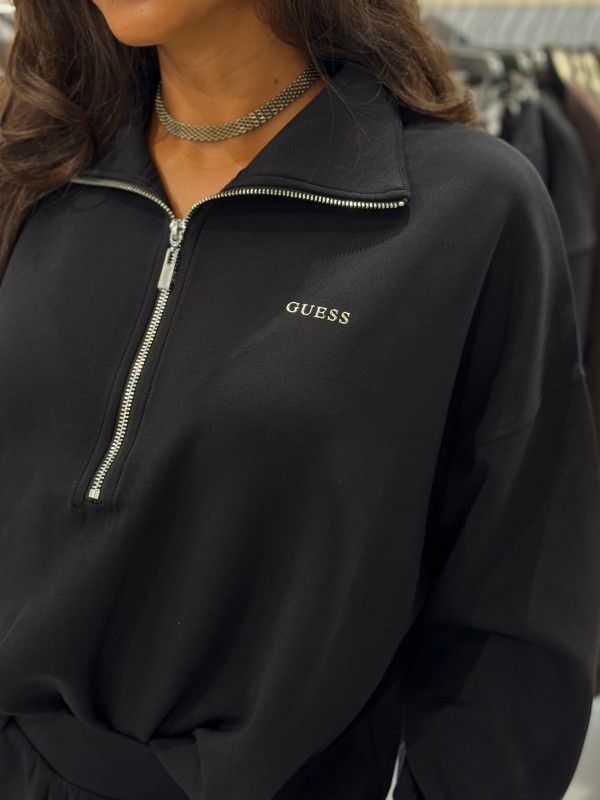 Guess Active - Nat Half-Zip Sweatshirt - Zwart