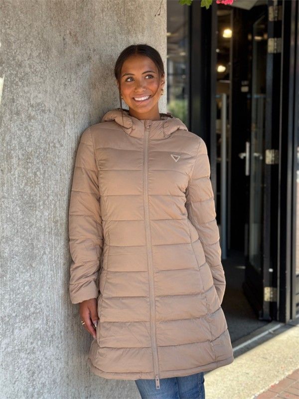 Guess Active - New Aleta Long Puffer Jacket - Beige