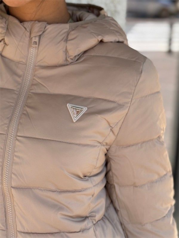 Guess Active - New Aleta Long Puffer Jacket - Beige