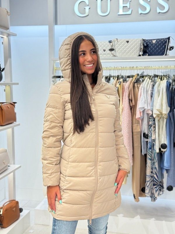 Guess Active - New Aleta Long Puffer Jacket - Beige