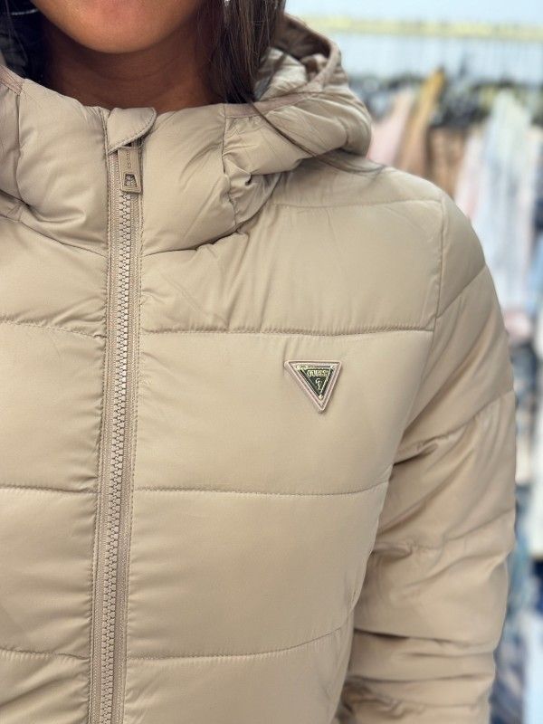 Guess Active - New Aleta Long Puffer Jacket - Beige