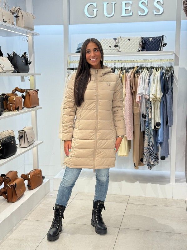 Guess Active - New Aleta Long Puffer Jacket - Beige