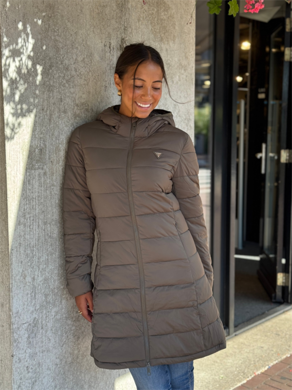 Guess Active - New Aleta Long Puffer Jacket - Groen