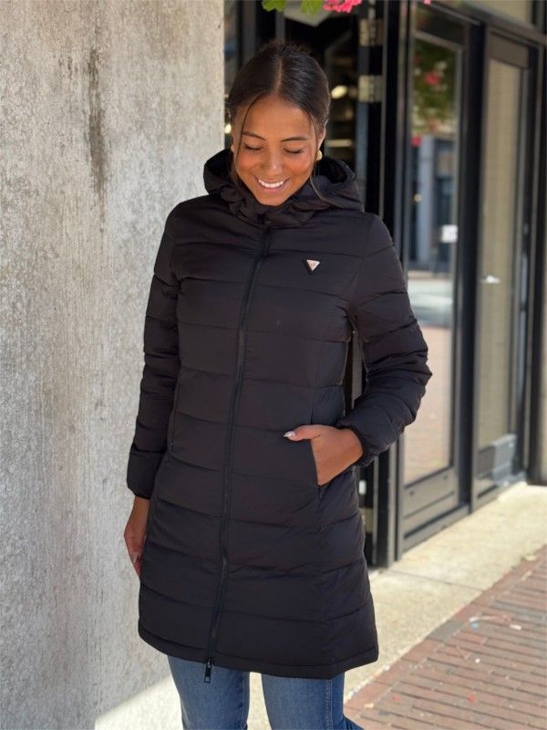 Guess Active - New Aleta Long Puffer Jacket - Zwart