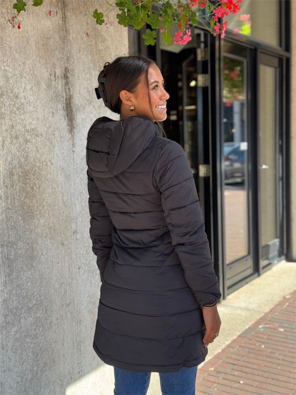Guess Active - New Aleta Long Puffer Jacket - Zwart