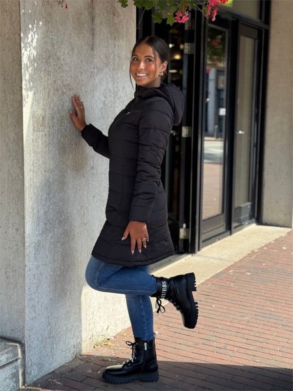 Guess Active - New Aleta Long Puffer Jacket - Zwart