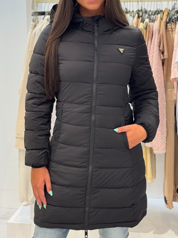Guess Active - New Aleta Long Puffer Jacket - Zwart