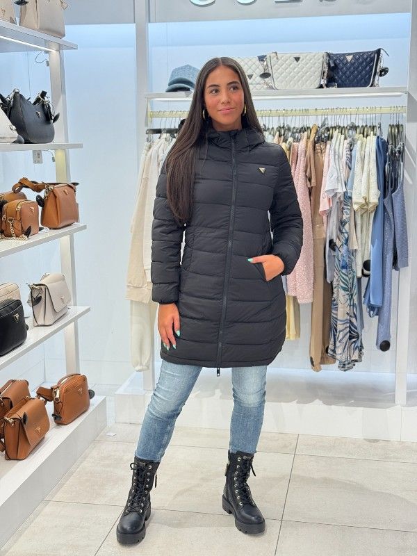 Guess Active - New Aleta Long Puffer Jacket - Zwart
