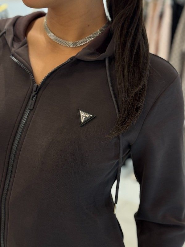Guess Active - Olympe Full Zip Hoodie Sweatshirt - Bruin